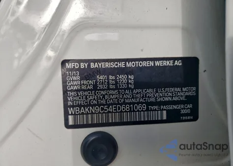 2014 BMW 550 I z USA, uszkodzony, nr VIN WBAKN9C54ED681069